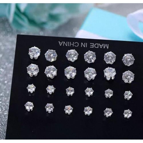 product_image_name-Fashion-Zirconia Round Silver Stud Earrings-4