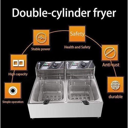 product_image_name-Globalstar- Commercial 6L+6L Large Double Stainless Steel Deep Fryer GS-82A-4