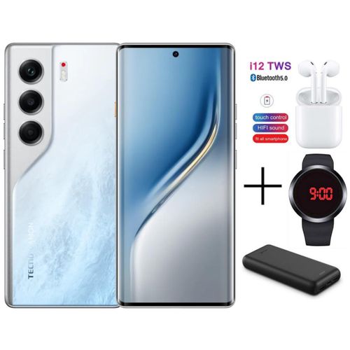 product_image_name-Tecno-Camon 40 PRO, 8GB RAM + 256GB ROM, 6.78", Dual SIM, 5200mAh, 50MP - Glacier White-1