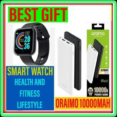 product_image_name-Oraimo-Powerbank PB 10K Mah-Black + FREE Smart Watch-1