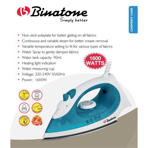 Binatone Smooth Gliding Steam Iron (SI-2225)