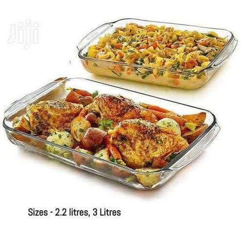 product_image_name-Generic-Signature 2pcs Glass Set Of Rectangle Baking Trays-1