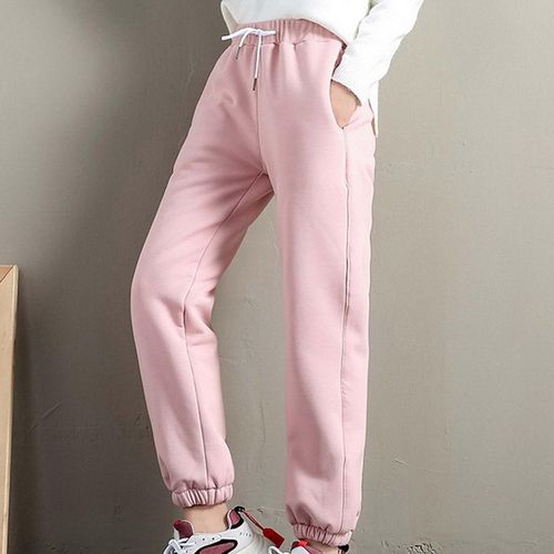 Generic Fleece Lined Sweatpants Women Girls Jogger Pants Breathable Pink M  @ Best Price Online