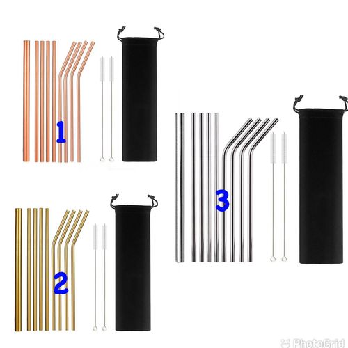 product_image_name-Generic-9pcs Reusable Metal Straws-1
