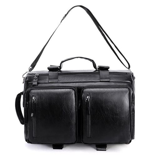 product_image_name-Fashion-Men's Multifunctional Premium Leather Business Backpack 15.6 Inch Laptop Backpack 3 Wearing Ways Retro Travel Bag -4