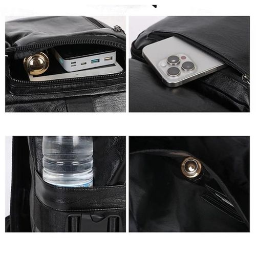 product_image_name-Fashion-Men's Multifunctional Premium Leather Business Backpack 15.6 Inch Laptop Backpack 3 Wearing Ways Retro Travel Bag -6