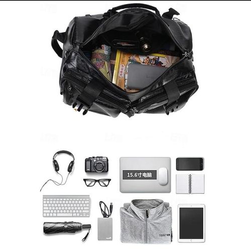 product_image_name-Fashion-Men's Multifunctional Premium Leather Business Backpack 15.6 Inch Laptop Backpack 3 Wearing Ways Retro Travel Bag -7