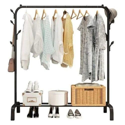 product_image_name-Generic-Single Pole Clothing Rack With Lower Storage Shelf for Boxes /Shoes-1