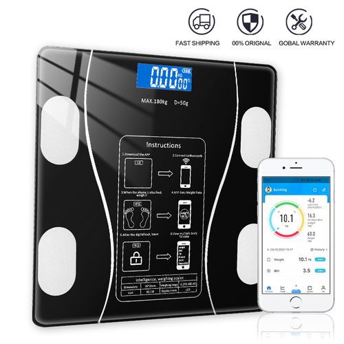 Zimtown 396lb 180KG Bathroom Digital Electronic Glass Weighing Body Weight  Scale 