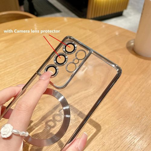 product_image_name-Generic- Galaxy S22 Ultra Case Compatible with Magsafe Wireless Charging,with Camera Protector Transparent for Samsung Galaxy S22 Ultra Soft Cover Luxury (S22ultra,Gold)-3