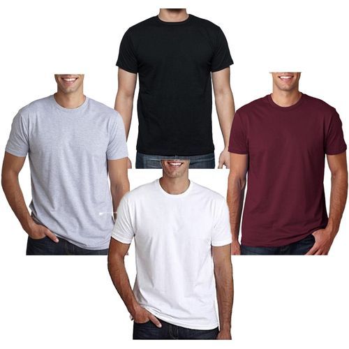 Fashion Heavy Duty Plain T Shirt-Black,Grey,Maroon And White @ Best ...