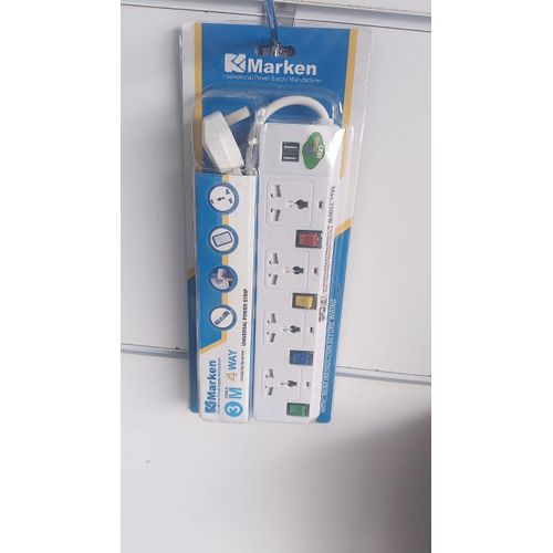 product_image_name-Generic-Modern Heavy Duty Durable Multi Switch Socket Multi Plug 4 Way Extension Cord with 2 USB Ports & 3M Long Cable -1