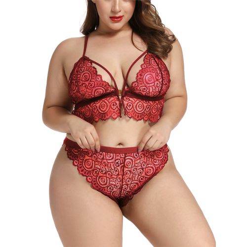 Cheap Plus Size Fashion Women's Floral Lace Bralette Sexy