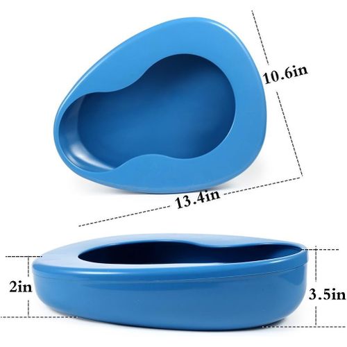 product_image_name-Generic-Bedpan for Elderly Females Heavy Duty Bed Pans for Elderly Men Women Thick Large Bedpans for Bedridden Patient Hospital Home Bed Pan Emergency Device (Blue)-4