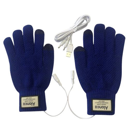 Generic (Blue)Winter Outdoor Fishing Heated Full Finger Mittens