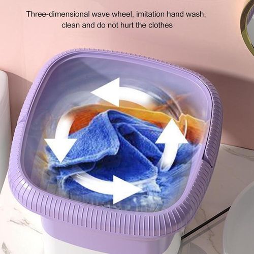 product_image_name-Generic-Mini Foldable Washing Machine With Spin Dryer – Portable Collapsible Washer-3