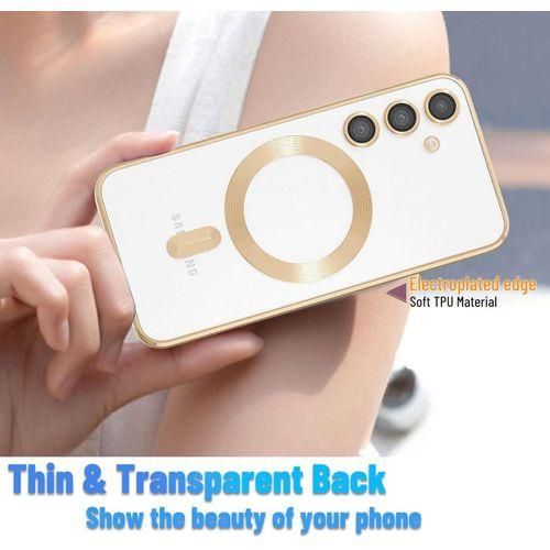 product_image_name-Generic-Gold Electroplated Magnetic For MagSafe Shockporoof Transparent Case Cover For Samsung Galaxy S23 FE-2