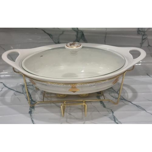 product_image_name-Generic-Single Ceramic Round Chafing Dish with Burner & Golden Stand – 1.5L / 2L-3