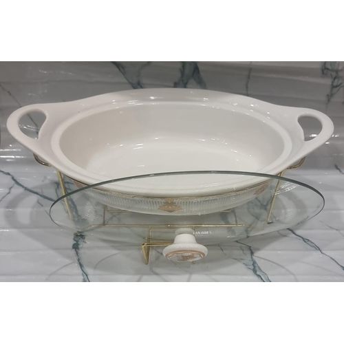 product_image_name-Generic-Single Ceramic Round Chafing Dish with Burner & Golden Stand – 1.5L / 2L-4