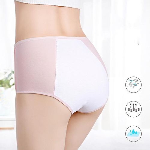 Generic 3pcs Underwear Women Leak Proof Menstrual Panties Cotton  Antibacterial Physiological Panties High-Waist Shape Briefs Lingerie @ Best  Price Online