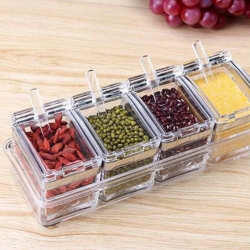product_image_name-Generic-4 In 1 Acrylic Spice Rack Set With Spoon-2