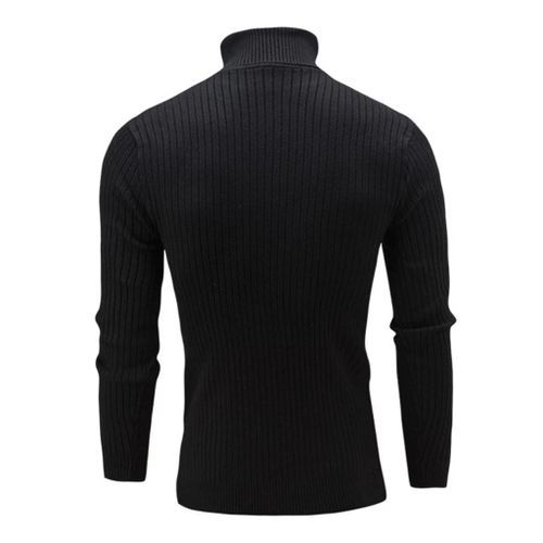 Fashion Slim Fit Knitted Pull Neck Sweater - Black @ Best Price Online ...