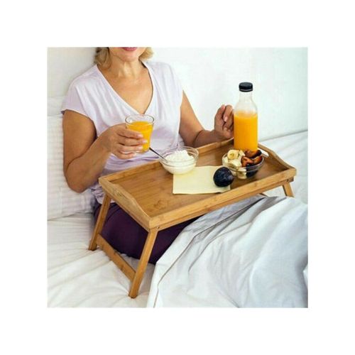 Bamboo Bed Tray Table with Foldable Legs, Breakfast Tray for Sofa