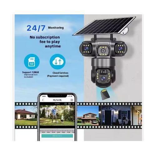 product_image_name-Generic-Solar Light V380 Pro 3 Lens 3 Views Wireless wifi  Cctv Camera 4G Security Camera PIR Humanoid Detection Solar Power PTZ Night Vision Zoom Camera-2