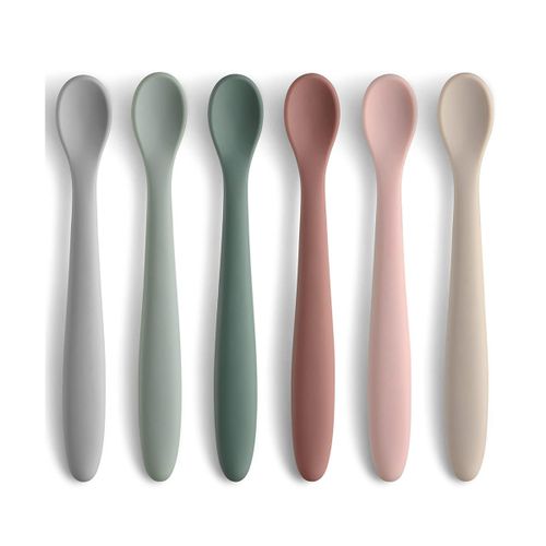 6pcs/Set Baby Spoon - Small Silicone Spoon For The First Stage - Baby Spoon  Fork - 100% Food Grade - Suitable For Dishwasher