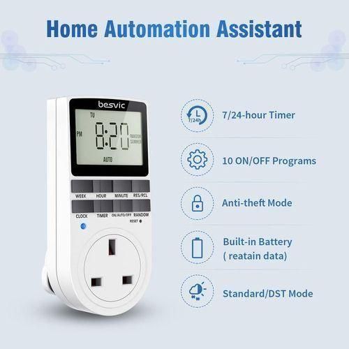 product_image_name-Generic-Smart Programmable Timer Switch Socket - 24 Hours, 10 ON/Off Programs, 13A, Anti-Theft Mode & Energy Saving for Home/Office-1