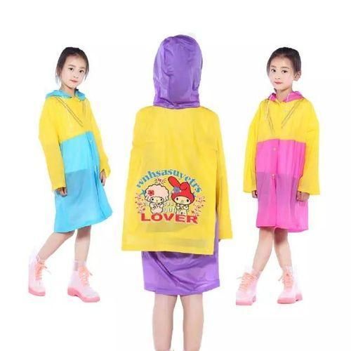 product_image_name-Generic-Light PVC Child/Kids Hooded Schoolbag Rain Coat-3