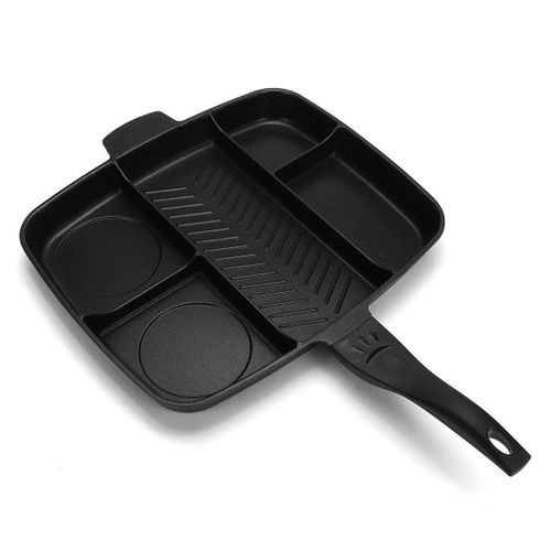  Master Pan Non-Stick Divided Grill/Fry/Oven Meal Skillet, 15,  Black: Home & Kitchen