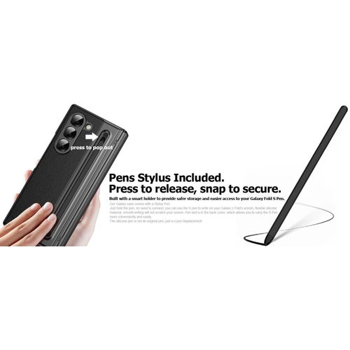 product_image_name-Generic-Samsung Galaxy Fold 7 Luxury Foldino Leather Case with S Pen Slot, Hinge Camera Safety-5