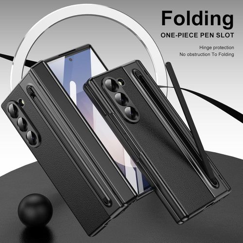 product_image_name-Generic-Samsung Galaxy Fold 7 Luxury Foldino Leather Case with S Pen Slot, Hinge Camera Safety-8