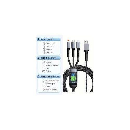 product_image_name-Generic-100W 3-in-1 Super Fast Charging Cable, Universal Fast Charging Cable, Multi-Connector Charging Cable-3