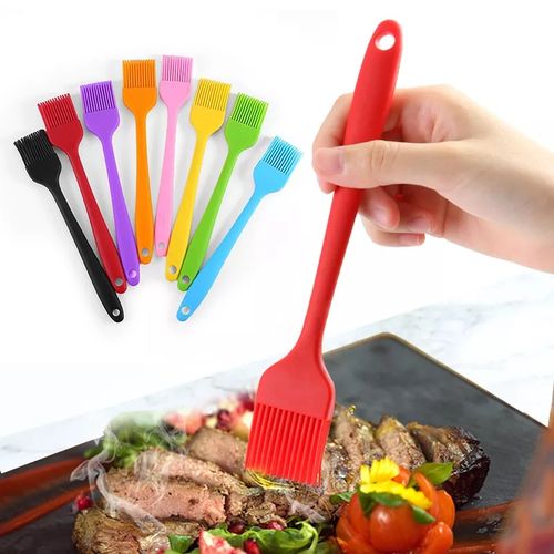 1pc ,Brush head Random Color Silicone Pastry Brush, Basting Brush For  Cooking, Kitchen Brush Butter Brush For BBQ, Baking Brush For Home,Silicone Baking  Brush,Bbq Basting Brush,Kitchen Cooking Brush For Home Use