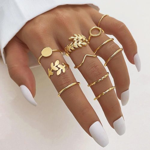 Generic 10Pcs Stackable Thin Ring Non Tarnish Gold Plated Thumb Rings Set Best Price Online Jumia Kenya