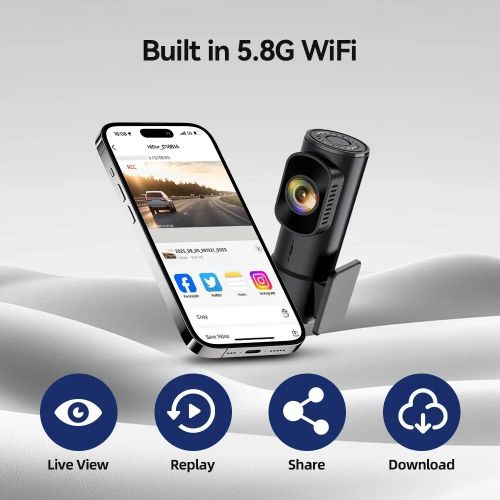 Dash Cam 2K UHD Recording Car Camera DVR Night Vision Video Recorder Built-In Wi-Fi Support GPS 24H Parking