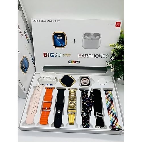 product_image_name-Generic-I20 Ultra MAX Suit 10-in-1 Set – BT Calling Smartwatch with AMOLED Display & 7 Straps-1