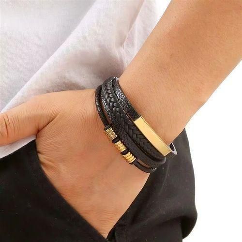 product_image_name-Fashion-Classic Men's Leather Bracelet Handwoven Multi Layer Combination-2