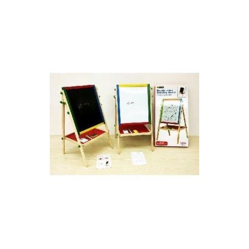 product_image_name-Generic-Double Side Drawing (White/Black) Board Wooden With Stand-1