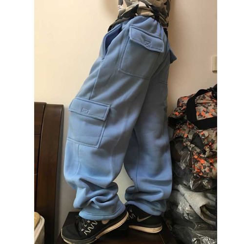 Men's Baggy Trousers Hip-Hop Loose Cargo Pants Casual Overalls Pants Plus  Size