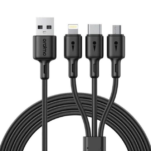 Oraimo OCD-X93 3-in-1 Fast Cable - 3A, 1.2M, Black - image 2