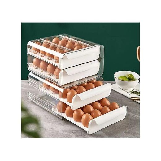 Generic 32 Grid Egg Tray Holder Double-Layer Fridge Drawer Storage