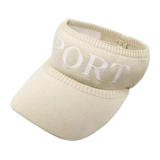 Cream Knitted Visor Cap – Lightweight Sun Visor Hat for Men & Women