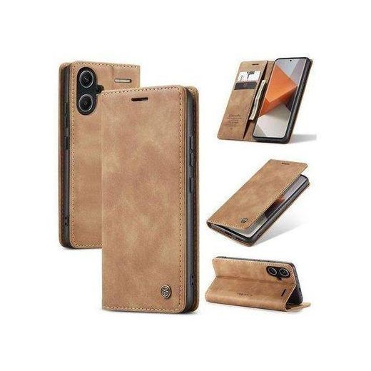 Generic Caseme For Xiaomi Redmi Note 13 Pro Plus+ 5G Suede PU Leather Wallet Case Flip Folio Stand View Shock-proof Book Matte PU Cover With Card/Cash Slots Kickstand Magnetic Closure
