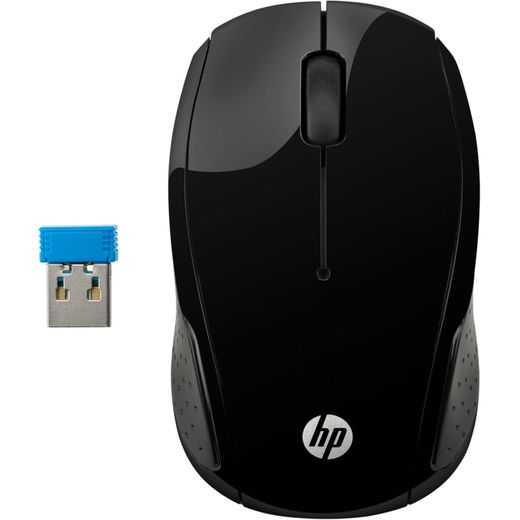 Hp 200 Black Wireless Mouse - Red LED, 1000 DPI Optical Mouse Sensor, 2.4GHz Wireless USB Receiver Included, Ambidextrous Design, 3 Buttons, Scroll Wheel, Up to 12 Month Battery, Black - X6W31AA