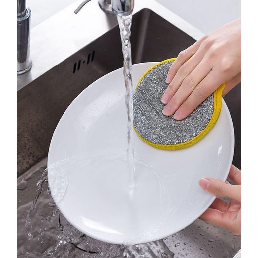 Generic 5Pcs Multipurpose Double  Sided Round Dishwashing Sponge - image 2