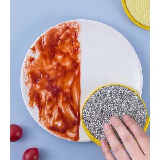 Generic 5Pcs Multipurpose Double  Sided Round Dishwashing Sponge - image 3