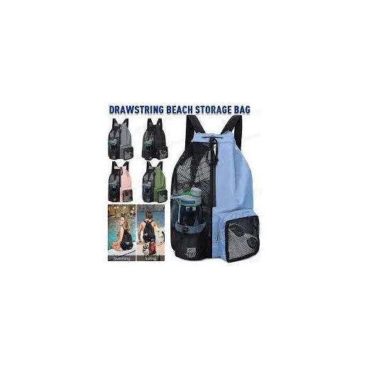 Generic Drawstring Waterproof Bags/Swim Bag with Wet Pocket Mesh Drawstring Backpack for Swimming Gym - image 2